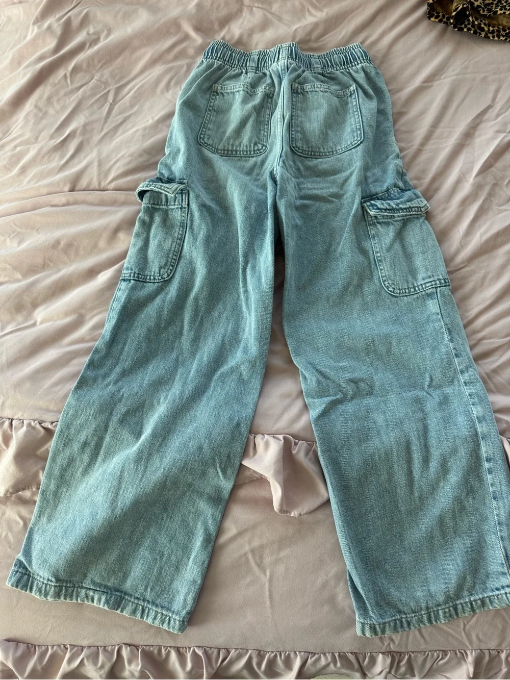 GAP Light Blue Wide-Leg Cargo Jeans - girls size XL